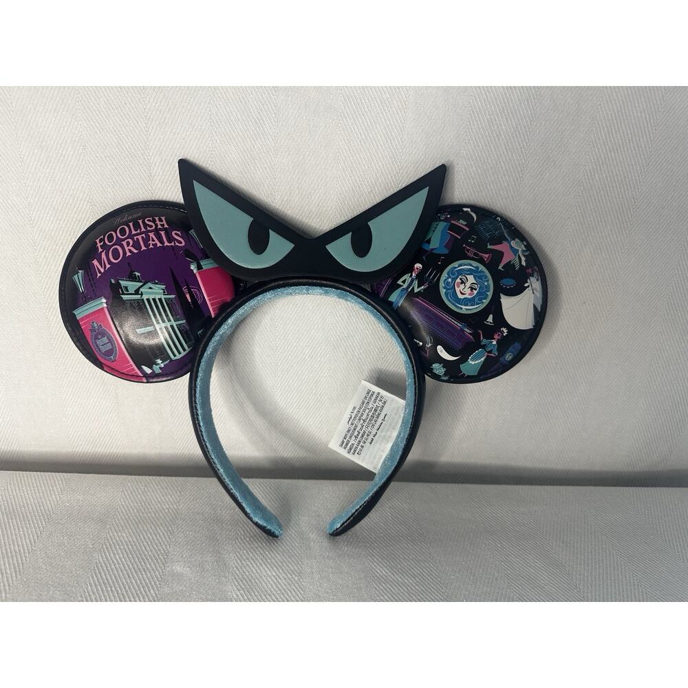 Disney Mickey Minnie Ears Headband Haunted Mansion Foolish Mortals Eyes Leota
